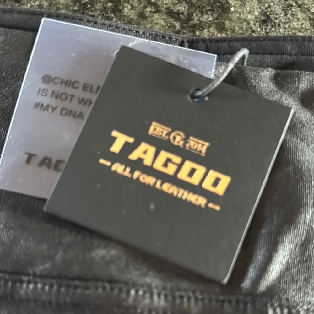 Tagoo Black Faux Leather Leggings